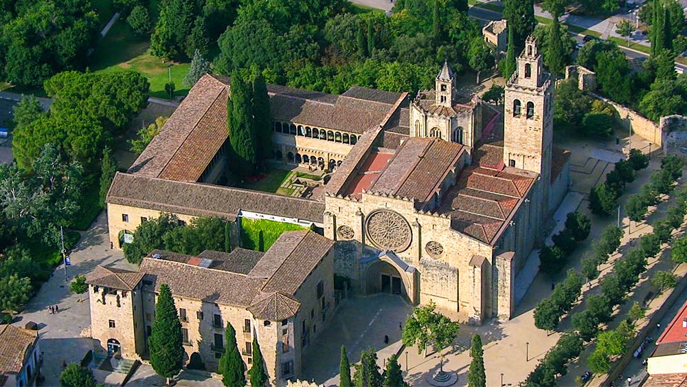 Vista aèria del Monestir de Sant Cugat del Vallès